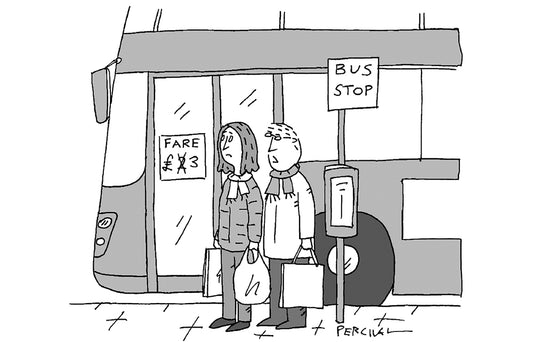 Matt Percival - ‘Typical. You wait ages for one and by the time it arrives, the fare’s gone up.’ - 2 November 2024